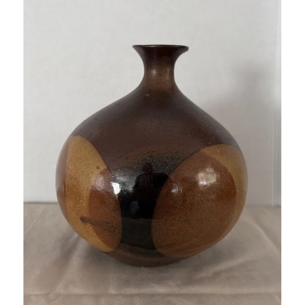 Vintage MCM Robert Maxwell for Pottery Craft Stoneware Vase 7" Weed Pot Sticker